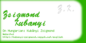 zsigmond kubanyi business card